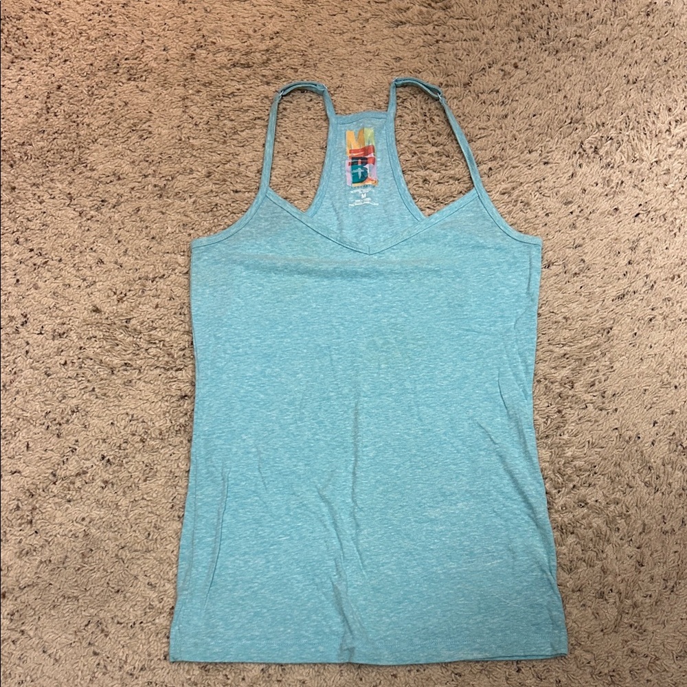 Teal Women's Racer Back Tank Top, Size Medium